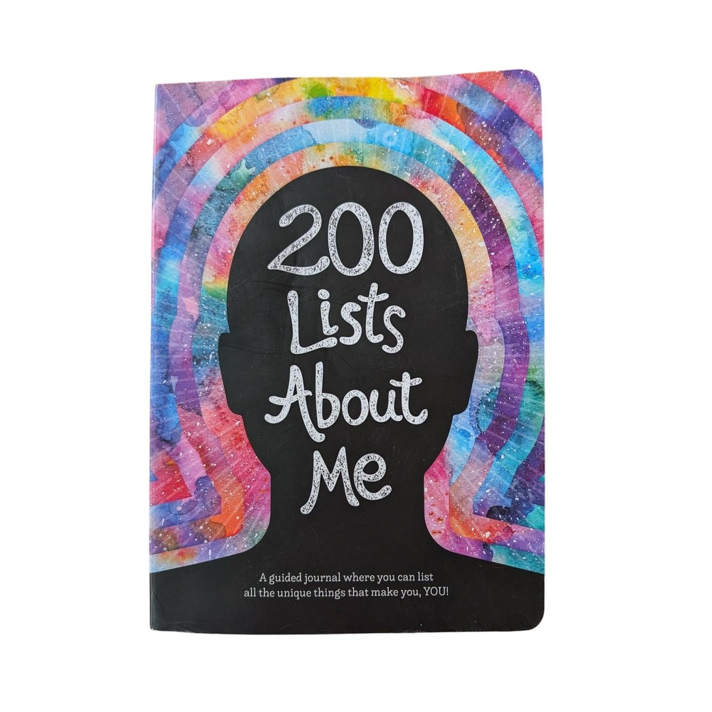 200 Lists About Me Guided Journal Rainbow Watercolor Softcover Notebook